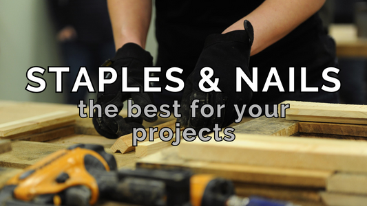 Stanley Bostitch nail gun in use, fixing thin timber frames