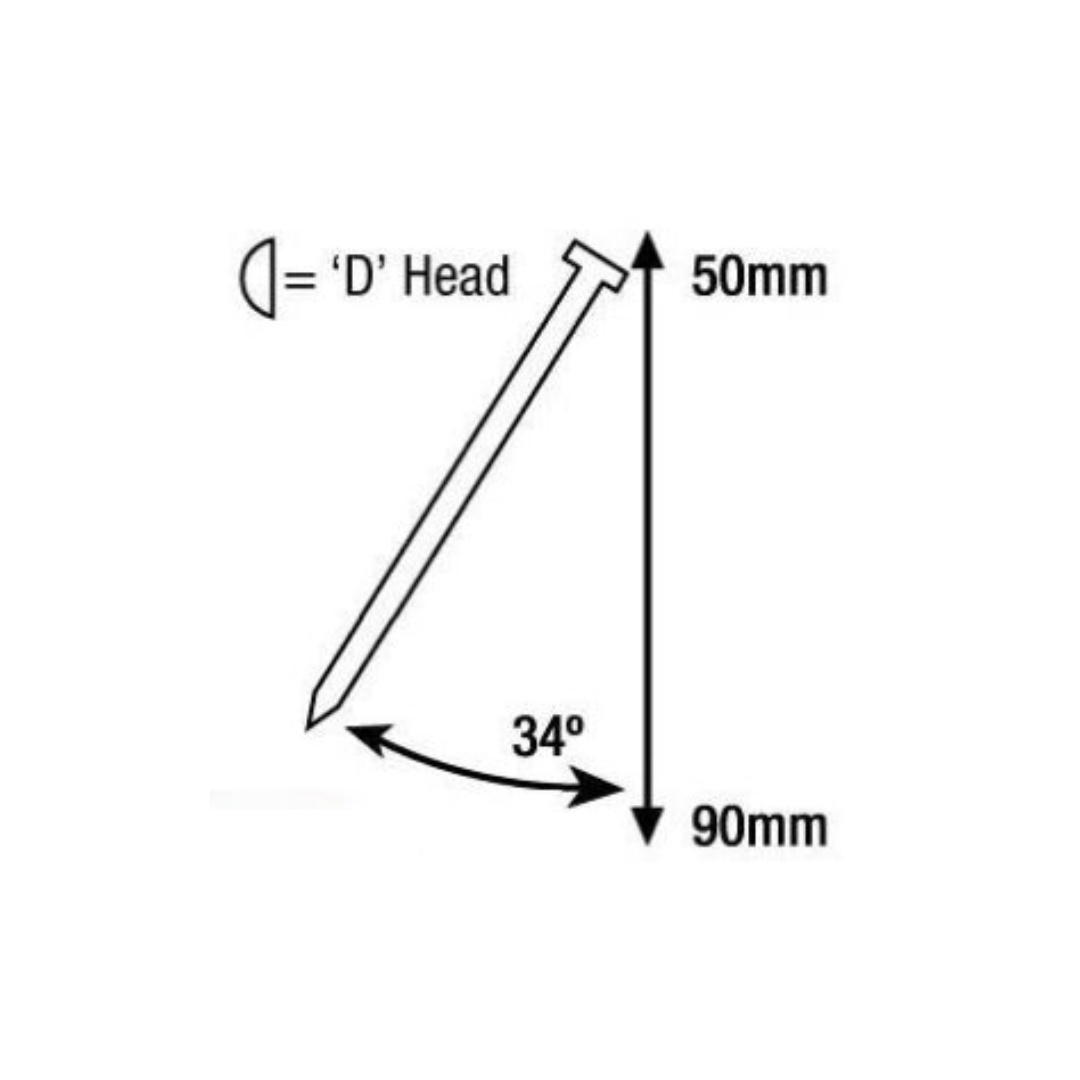 34 Degree Angled First - Fix Nails for Paslode IM350 50-90mm Clipped Head