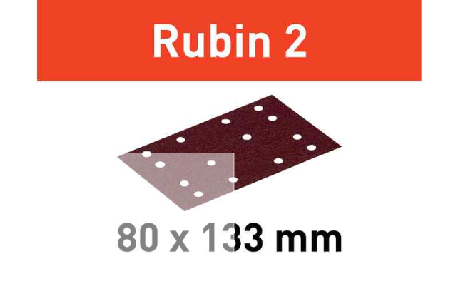 Festool Rubin 2 Abrasive Sheet - STF 80x133 P180 RU2/10 (499060)