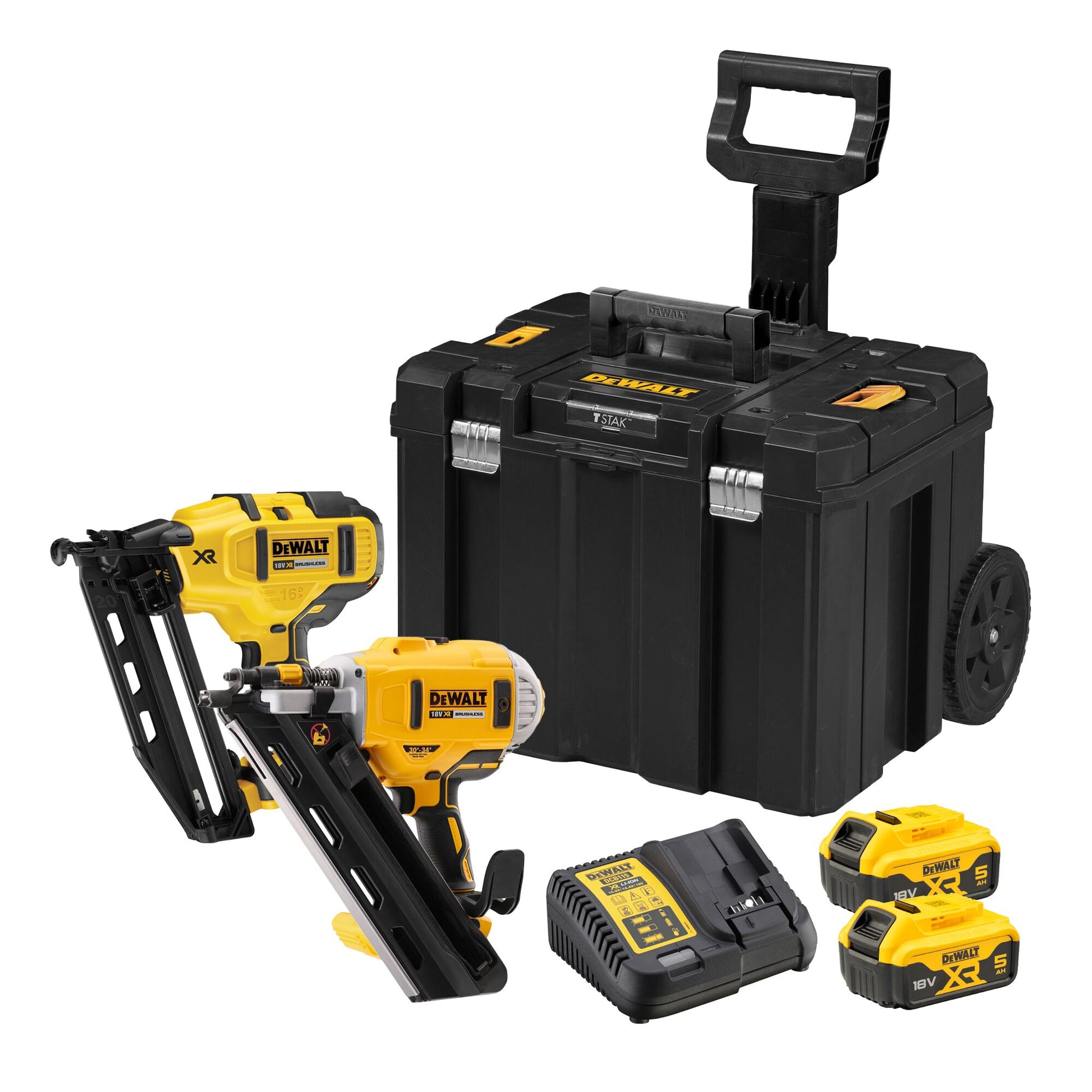 DEWALT 18V XR Brushless Nailer Twin Kit DCK264P2T-GB