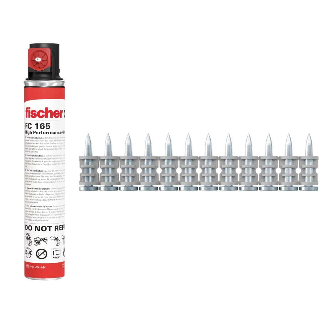 Standard Nail Pins with gas for Concrete Applications through Spit Pulsa and similar nailers.