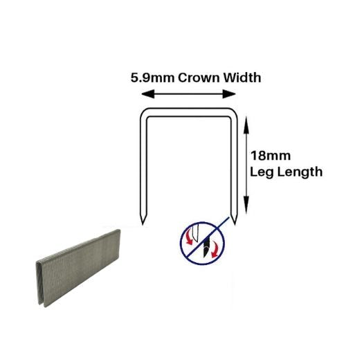 Type 606 Series Narrow Crown 18mm Staples For Flooring