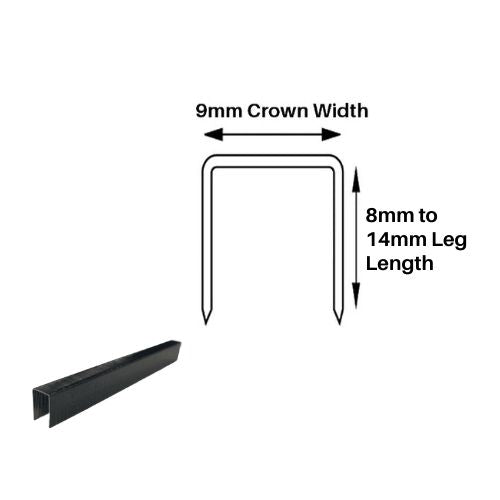 Type 71 Series Black Fine Wire Upholstery Staples