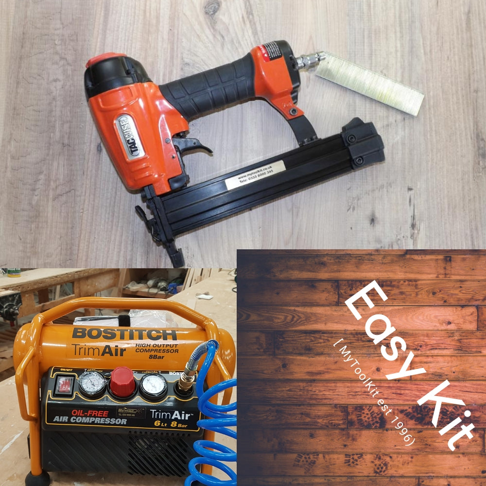 Wood working airtool package KIT: Tacwise 90 Series Stapler 12-32mm with Bostitch 6 Litre Compressor