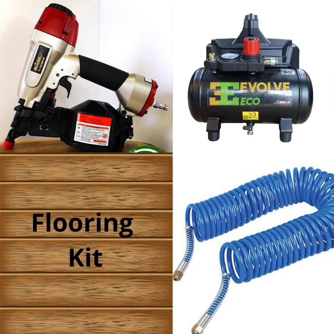 KIT: RGN Flooring Coil Nailer (19-50mm) with Evolve Eco 6 Litre Compressor