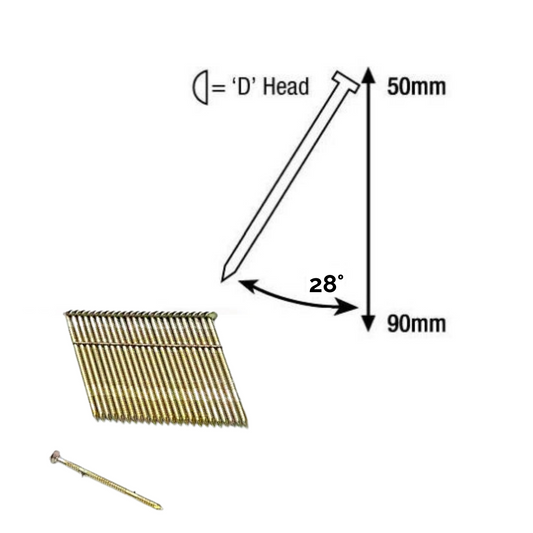 Stanley Bostitch 28 Degree Wire Weld Collated Galvanised and Bright Strip Stick Nails