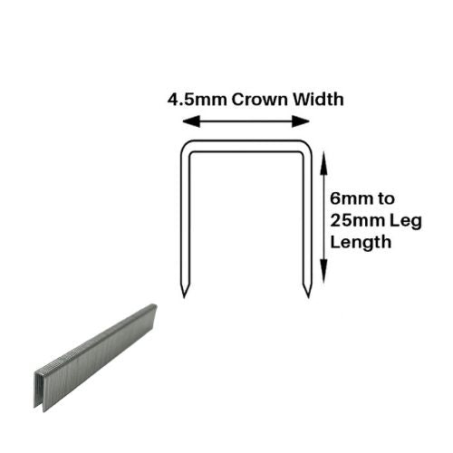 Type 97 Series Glavanised Narrow Crown Staples