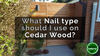 What Nail type should I use on Cedar Wood?