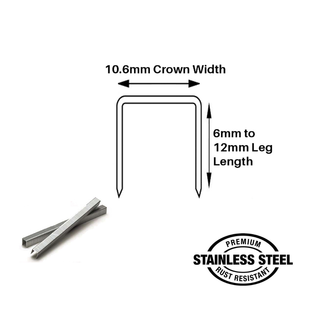 140 Series Rust and Corrosion Resistant Stainless Steel Staples, Tacwise 140 and Arrow T50