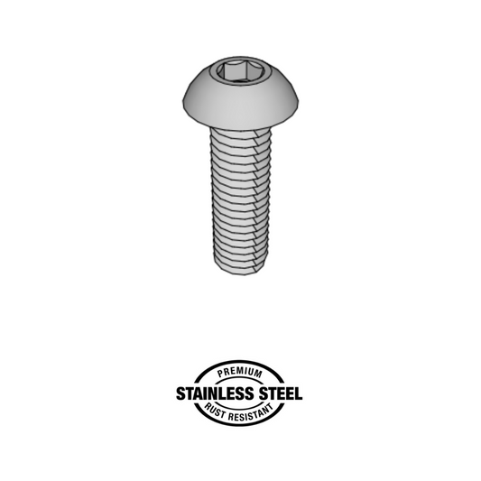 A2 Stainless Steel Button Head Screws CAD Drawing