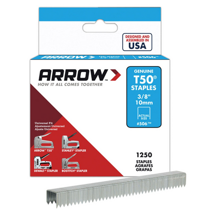 Arrow T50 140 Series Galvanised 10mm Staples (1.25k)