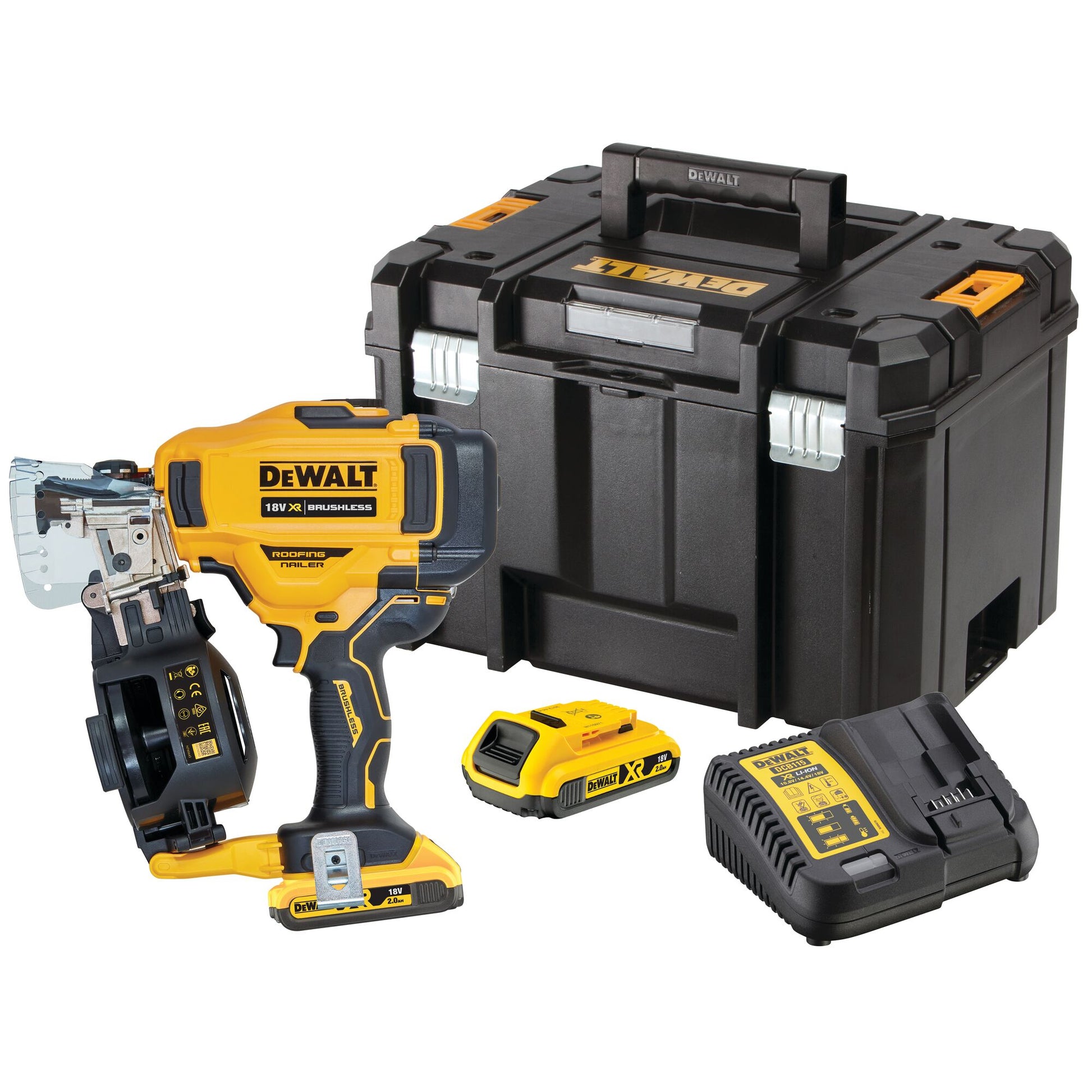 DEWALT 18V XR Battery Clout Coil Nailer DCN45RNN (2 x 2.0Ah)