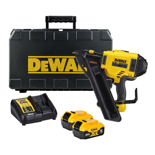 DEWALT 18V XR Battery Joist Hanger Nail Gun DCN694P2 (2 x 5.0Ah)