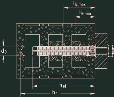 Injection anchor sleeve FIS H K Technical Drawing Fischer