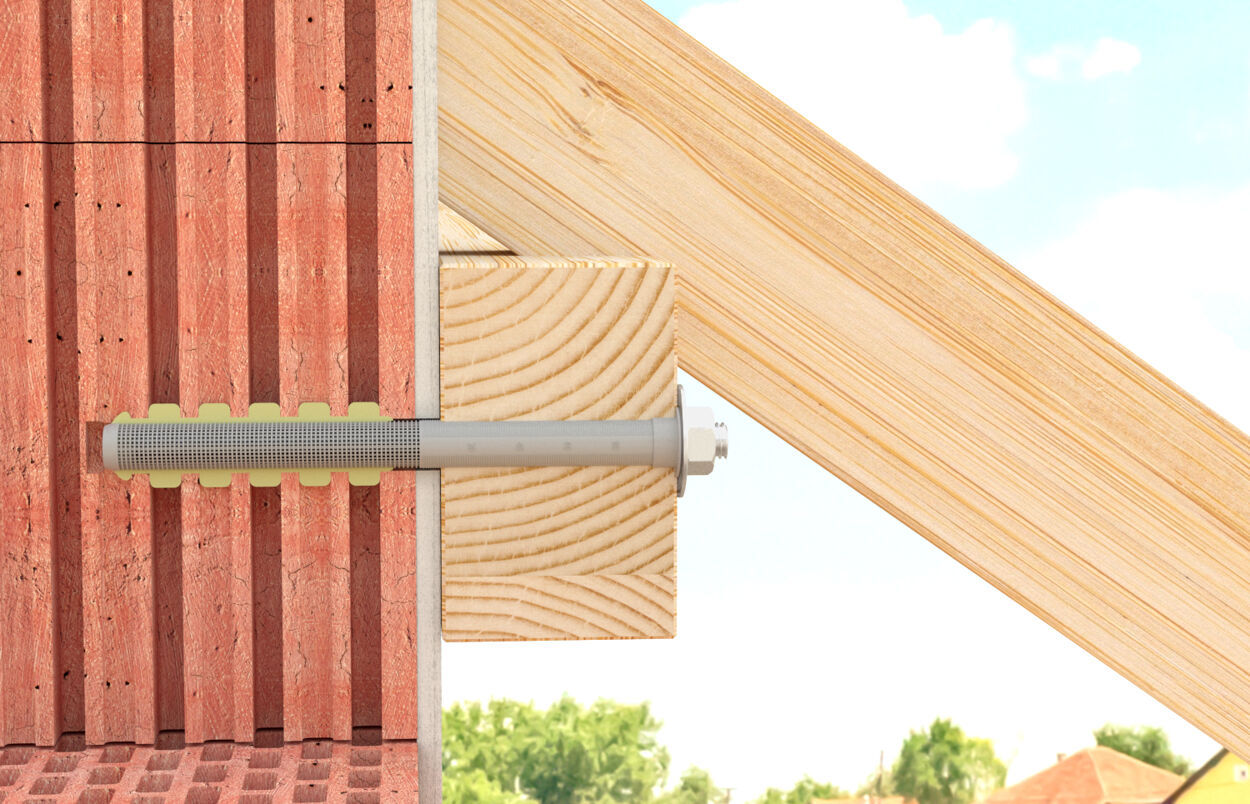 Injection anchor sleeve with net FIS H N - Fischer - Applications in Masonry