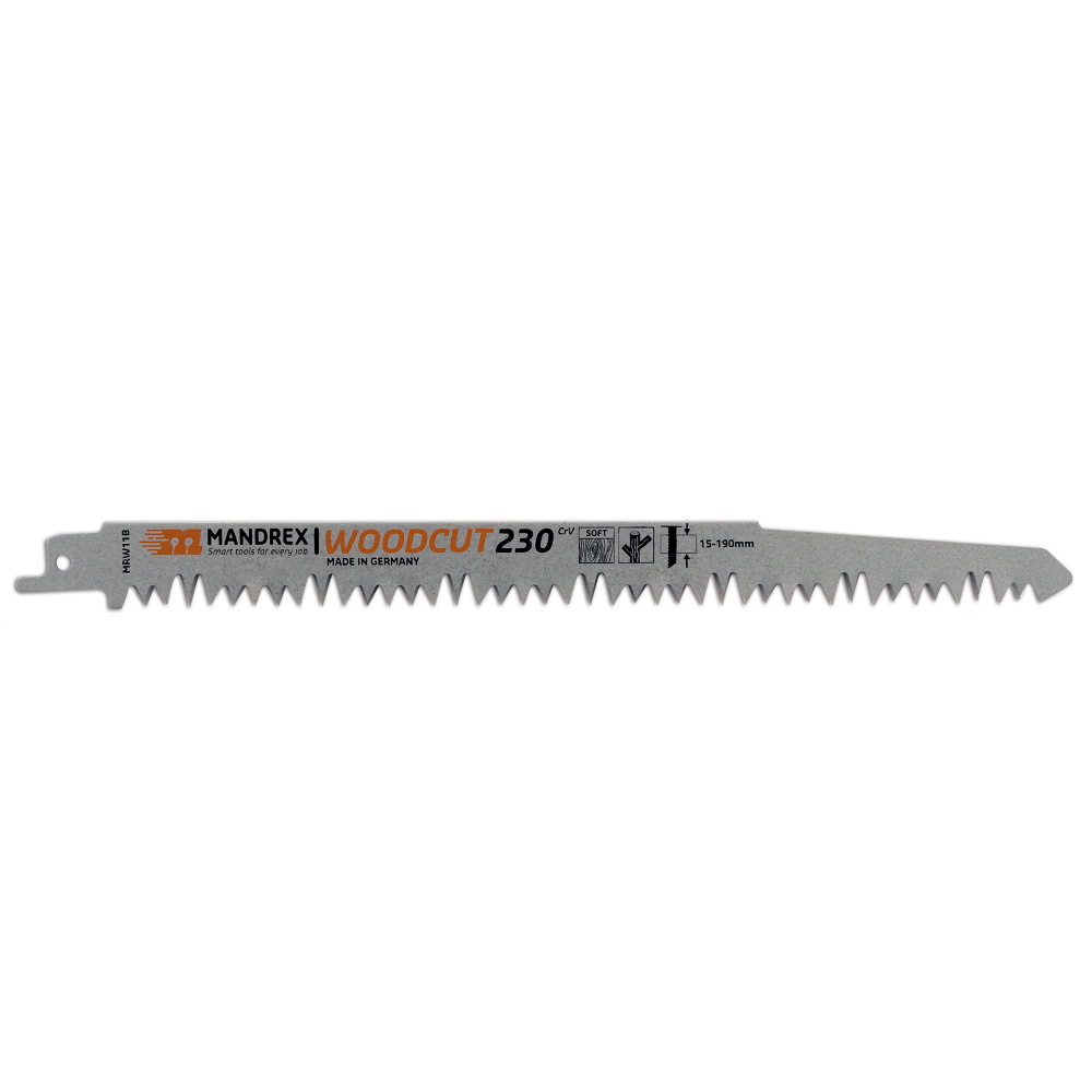 230mm Mandrex WOODCUT Reciprocating / Sabre Saw Blade -