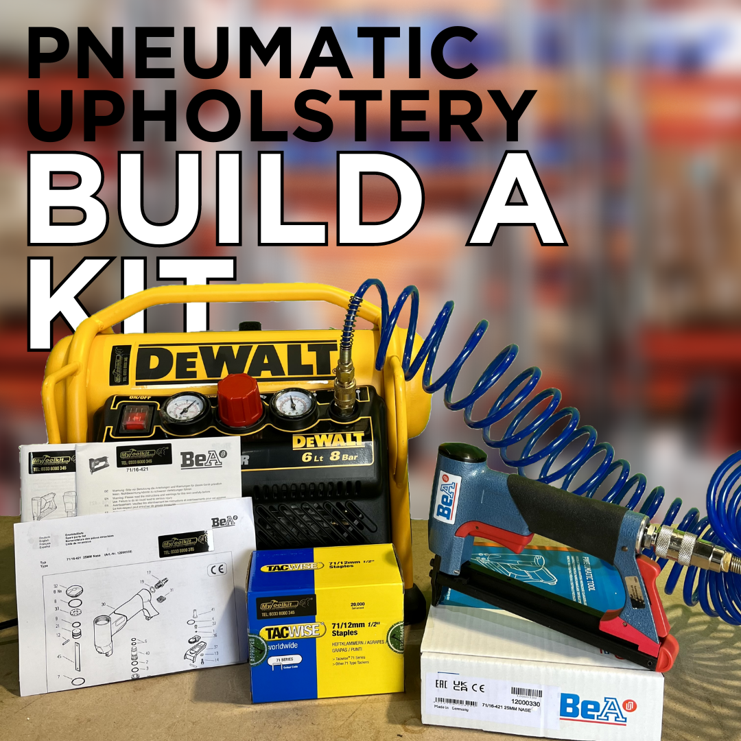 Upholstery BuildaKit Staple Gun, Compressor and Airline Stapling