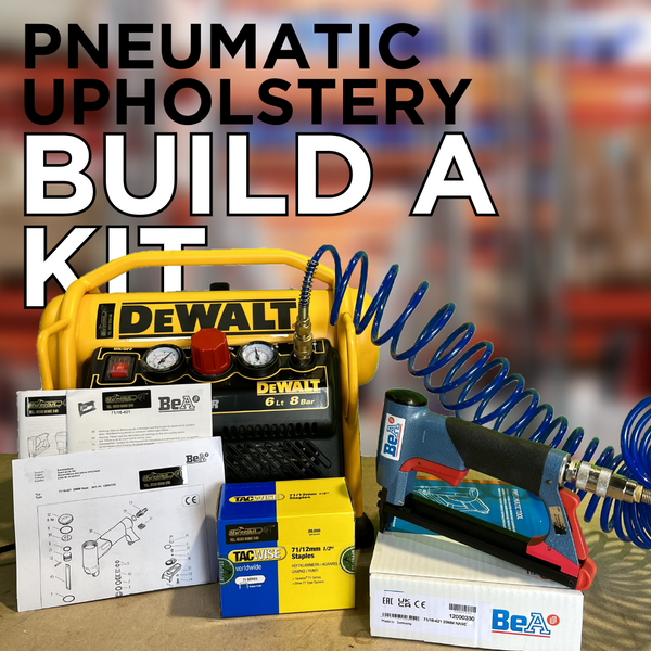 Upholstery BuildaKit Staple Gun, Compressor and Airline Stapling