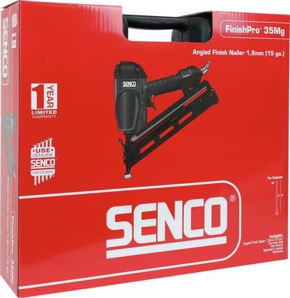 Senco 15 Gauge Angled FinishPro 35Mg Air Finish Nailer (32-65mm) 6G2001N - with heavy duty carry case box