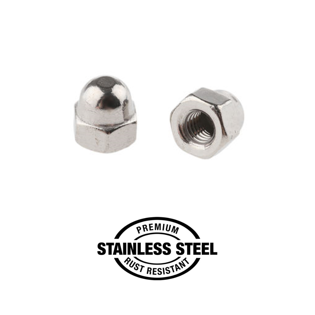 Stainless Steel Hexagon Dome Nuts M8, M10, M12