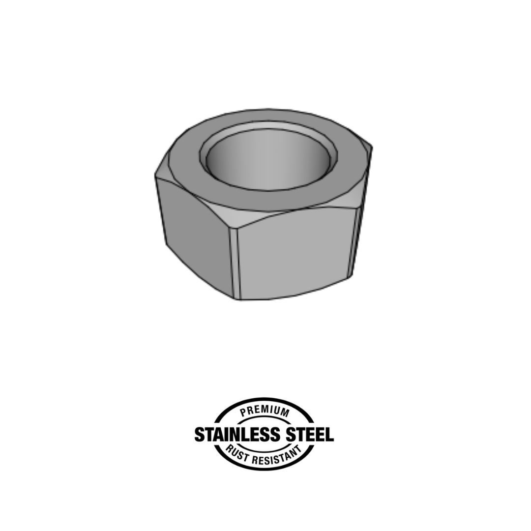 Stainless Steel Hexagon Full Nut CAD Drawing