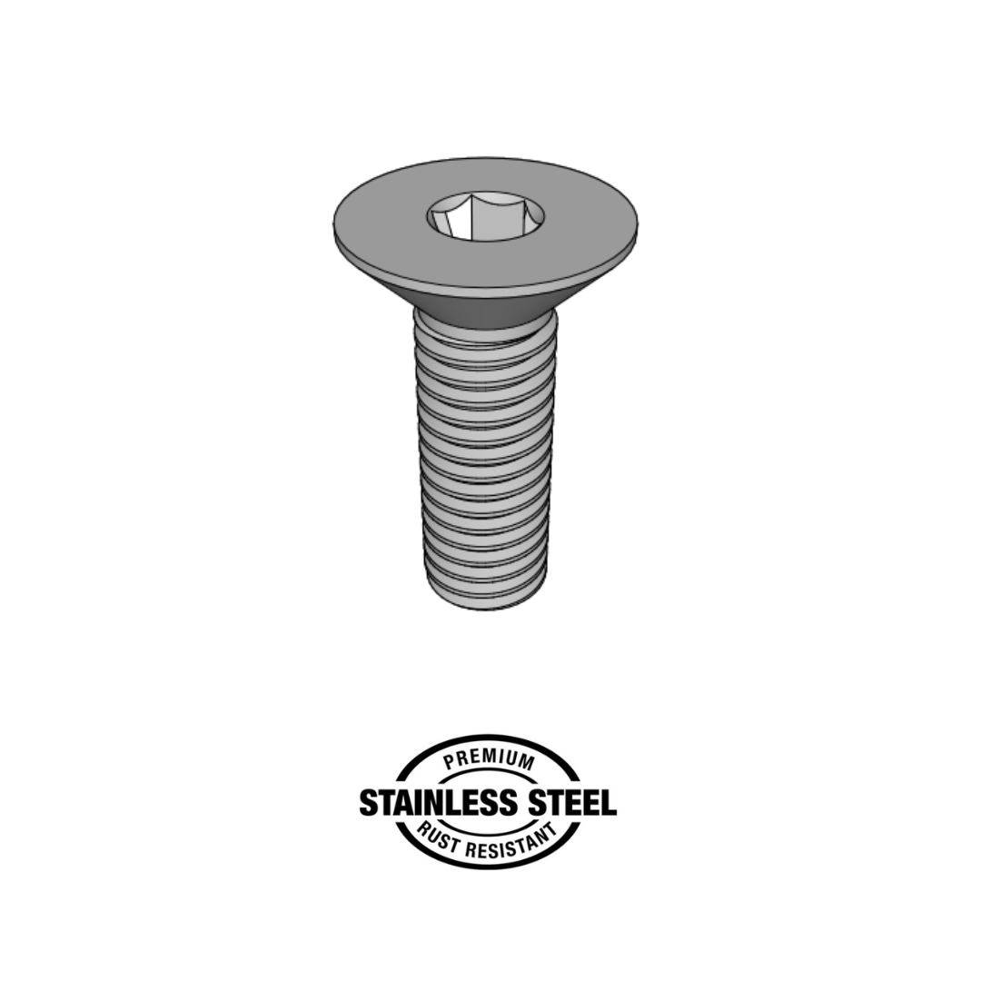 Stainless Steel CSK Set Screws Full Thread CAD Drawing
