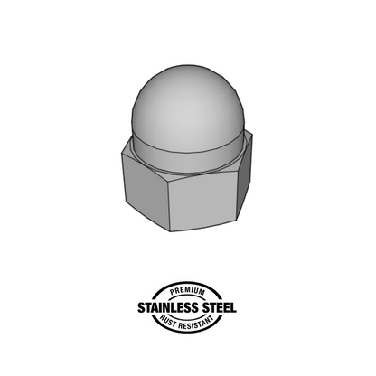Stainless Steel Hexagon Dome Acorn Nuts CAD Drawing