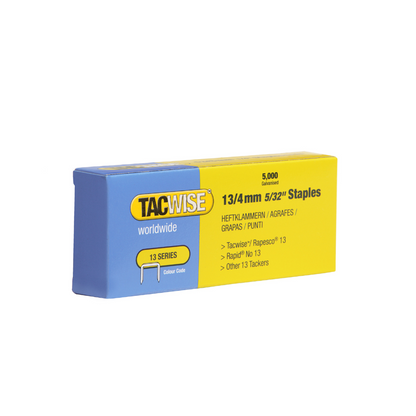 Tacwise 13 Series 4mm Galvanised Staples, box of 5,000 - 0232