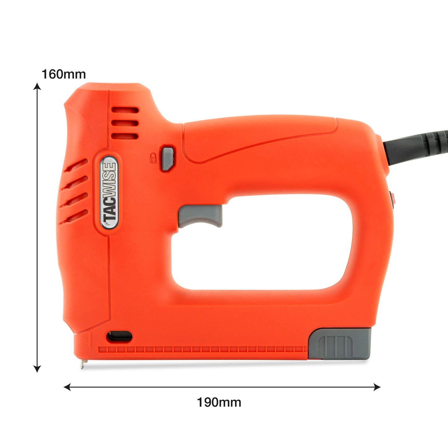 Dimensions for the Tacwise Dual Electric 140 Series Upholstery Stapler 18G Brad Nailer 140EL