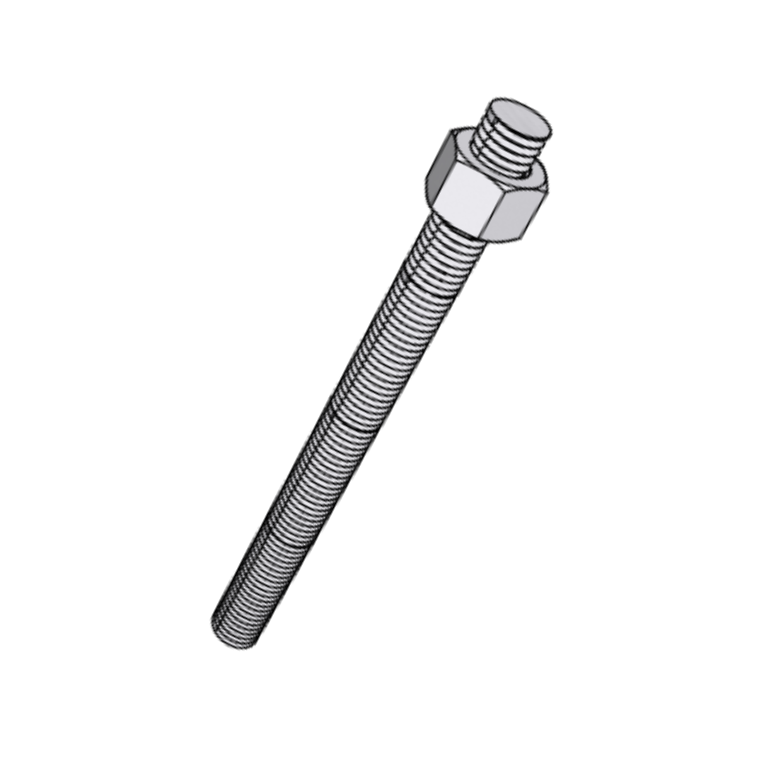 Threaded Rod Chemical Anchor Allthread CAD Drawing