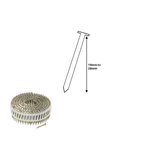 Flat Ring Galvanised Plastic Collated Coil Nails 19-28mm