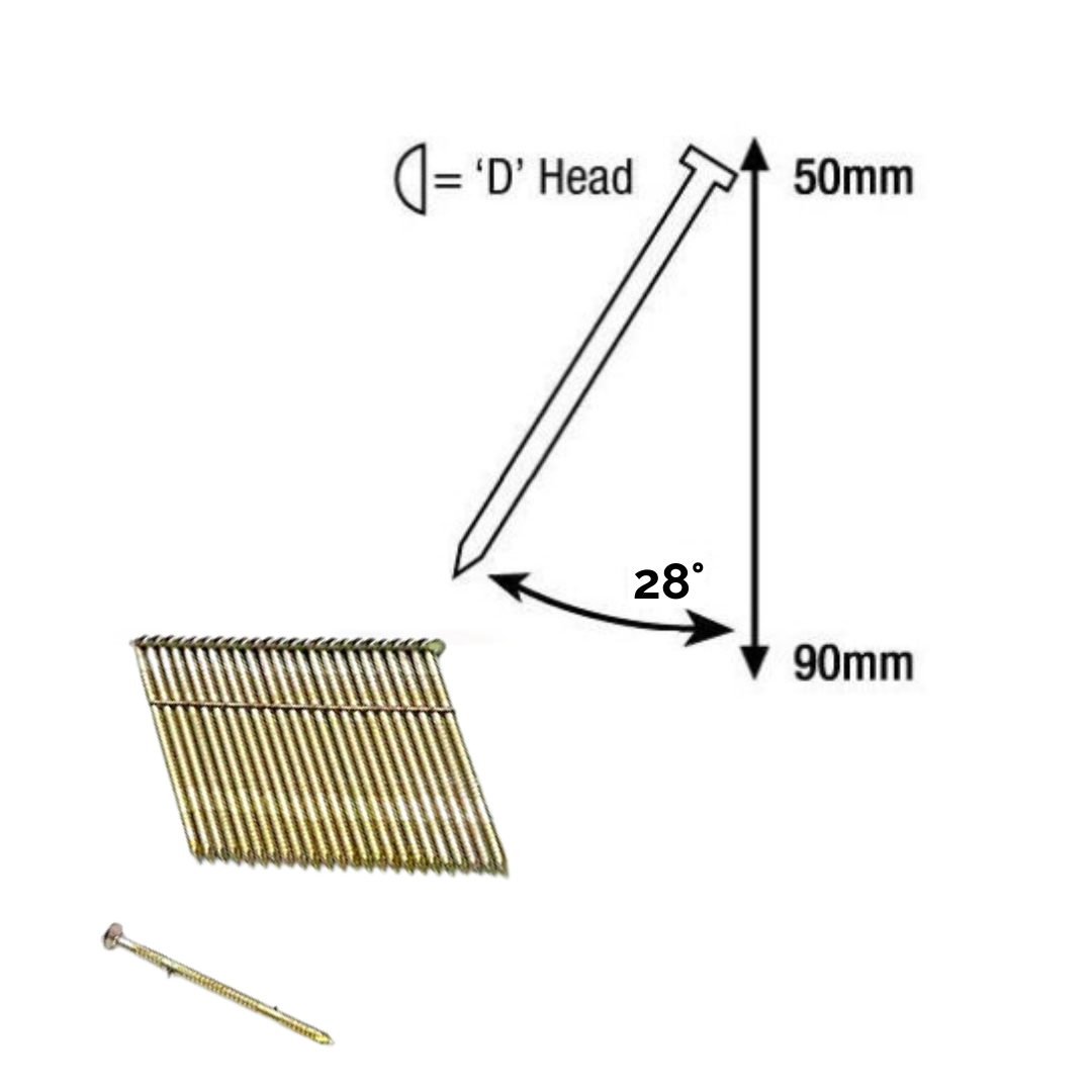 Bostitch 28 Degree Wire Weld Collated Strip Nails N16