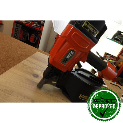 Tacwise HCN83P Flat coil nailer sitting on wood
