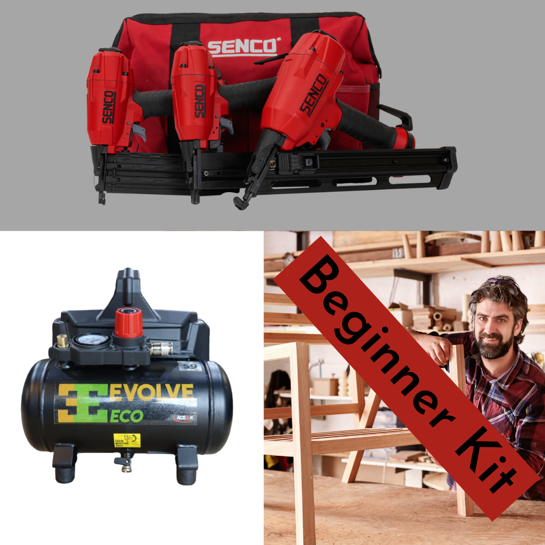 Woodwork Beginner Kit 3x Air tools Compressor and Airline